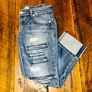 💍 Almost Famous Juniors Distressed Jeans Sz 5
